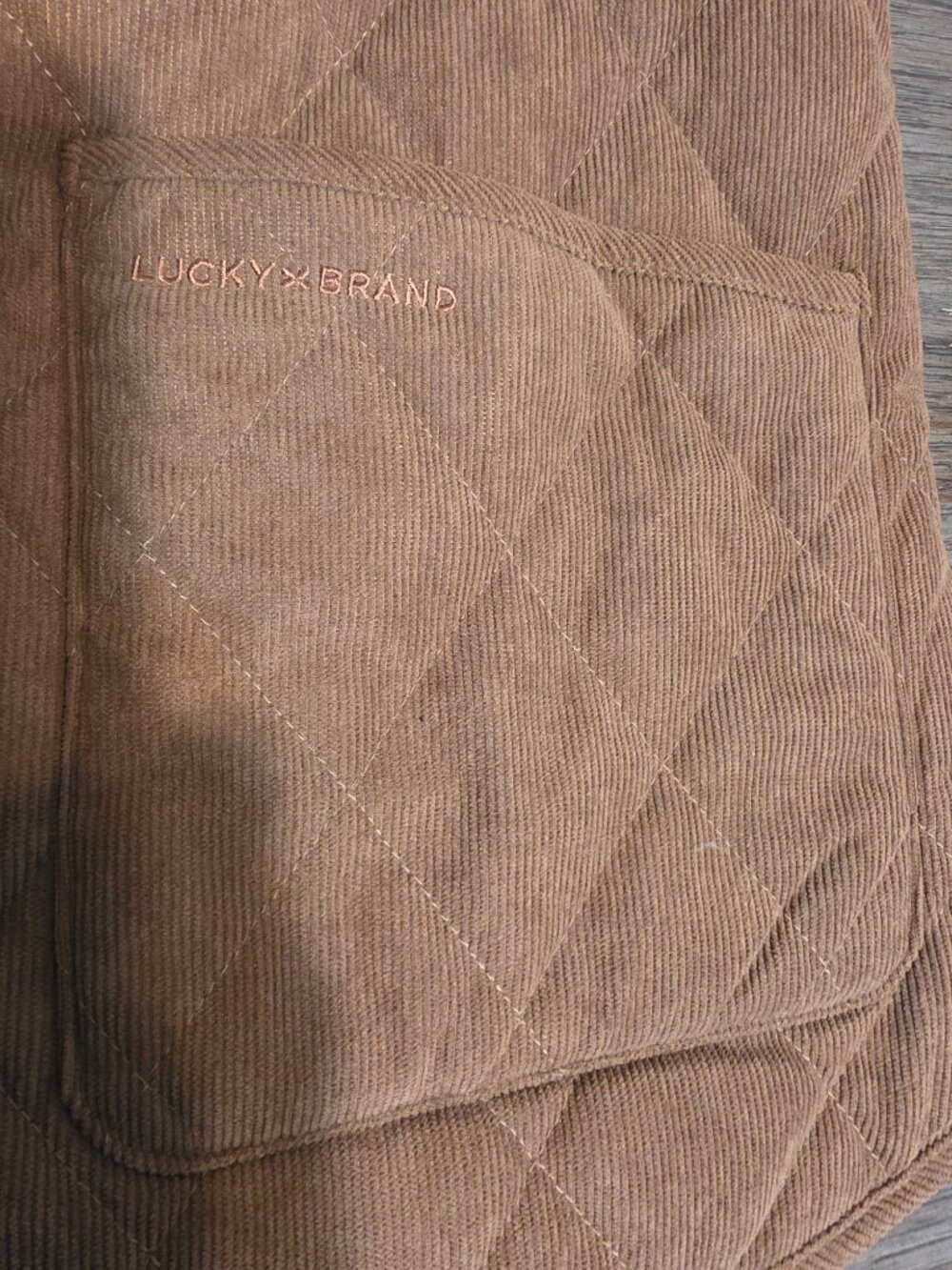 Lucky Brand Quilted Corduroy Barn Jacket NWT Brown Small - Picture 9 of 14
